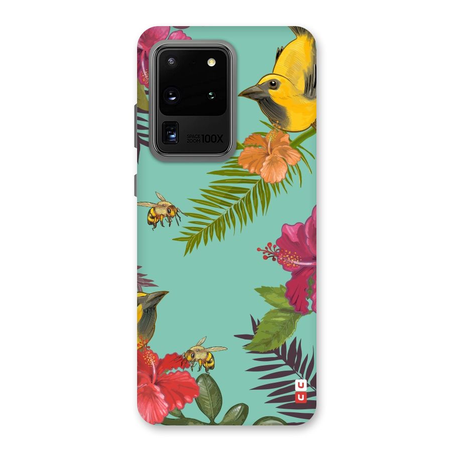 Flower Bird and Bee Back Case for Galaxy S20 Ultra