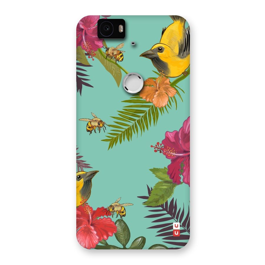 Flower Bird and Bee Back Case for Google Nexus-6P
