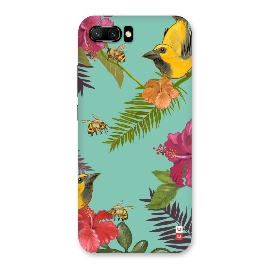 Flower Bird and Bee Back Case for Honor 10