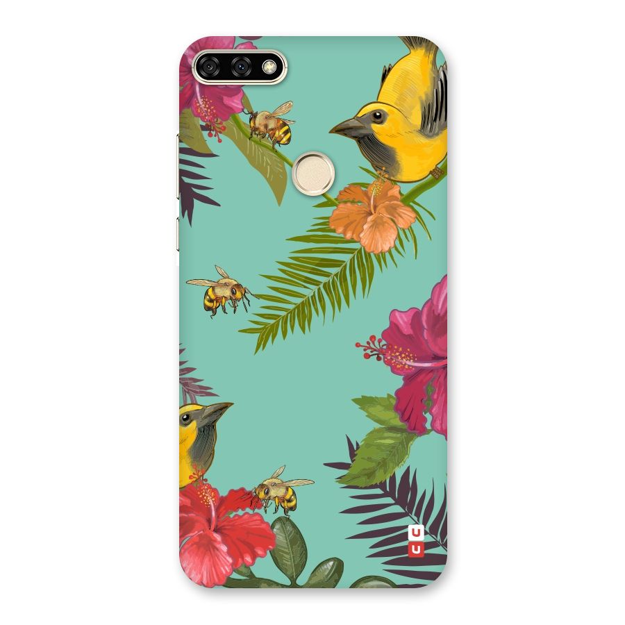 Flower Bird and Bee Back Case for Honor 7A
