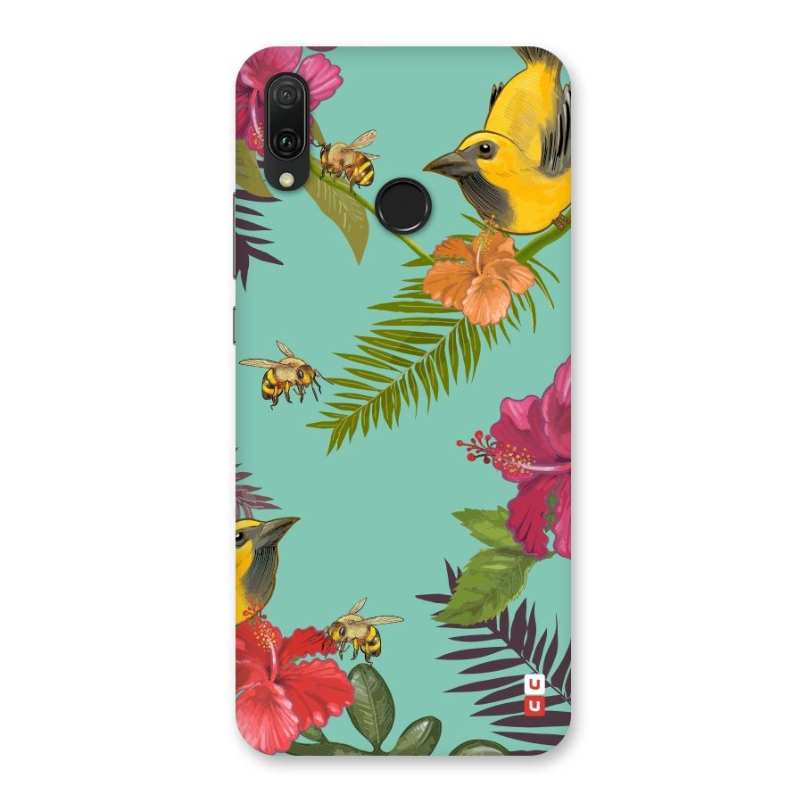 Flower Bird and Bee Back Case for Huawei Y9 (2019)