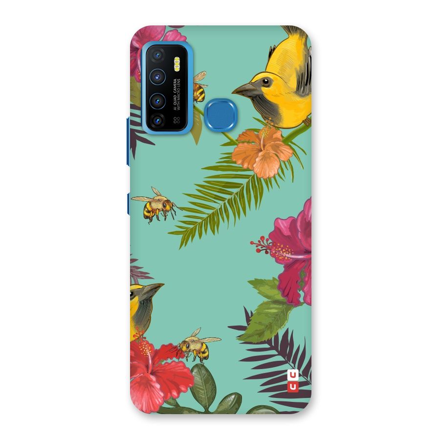 Flower Bird and Bee Back Case for Infinix Hot 9