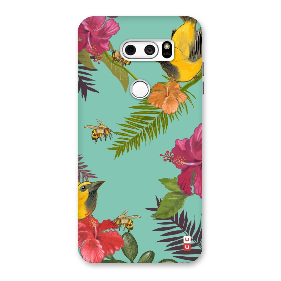 Flower Bird and Bee Back Case for LG V30