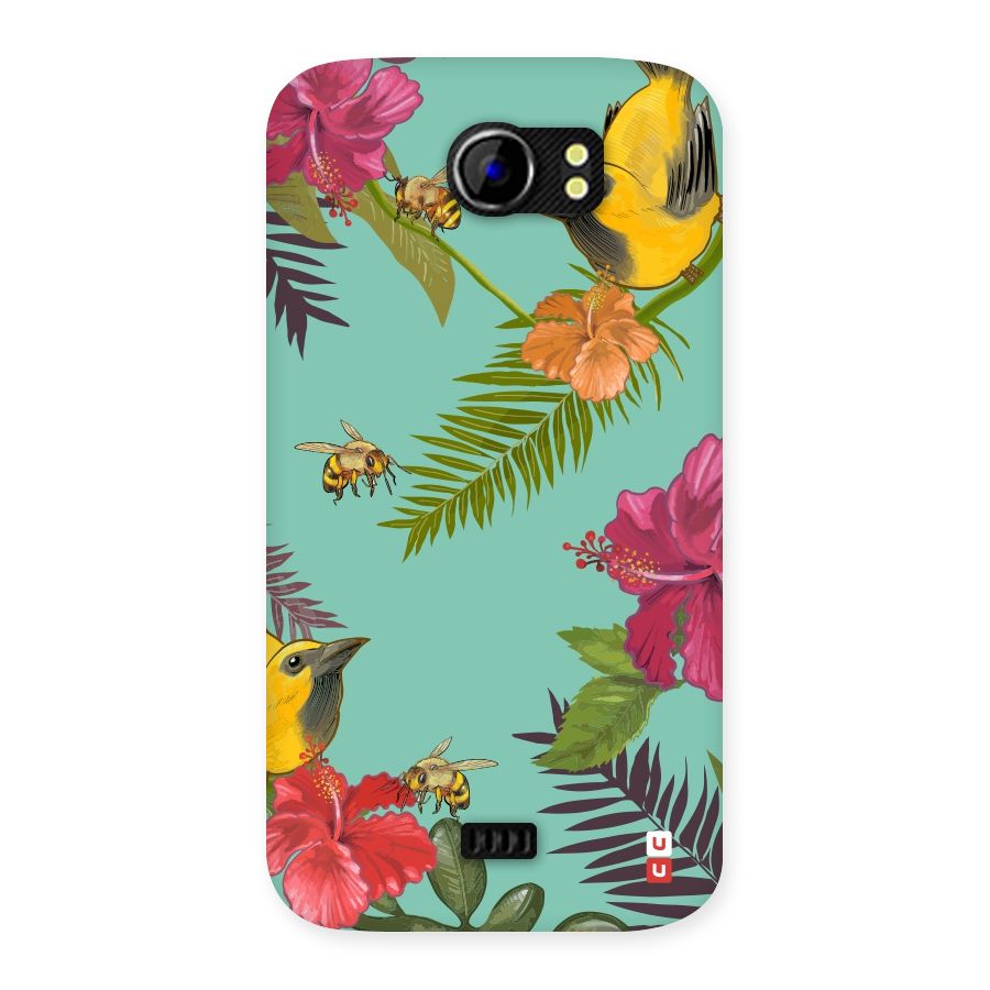 Flower Bird and Bee Back Case for Micromax Canvas 2 A110