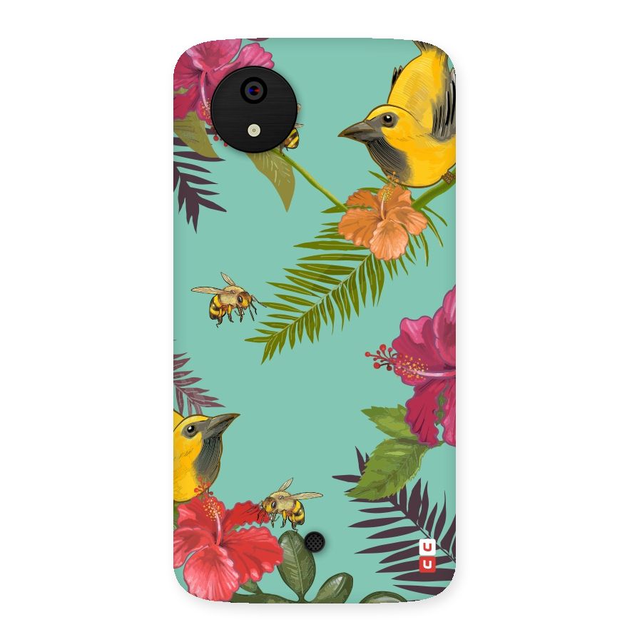 Flower Bird and Bee Back Case for Micromax Canvas A1