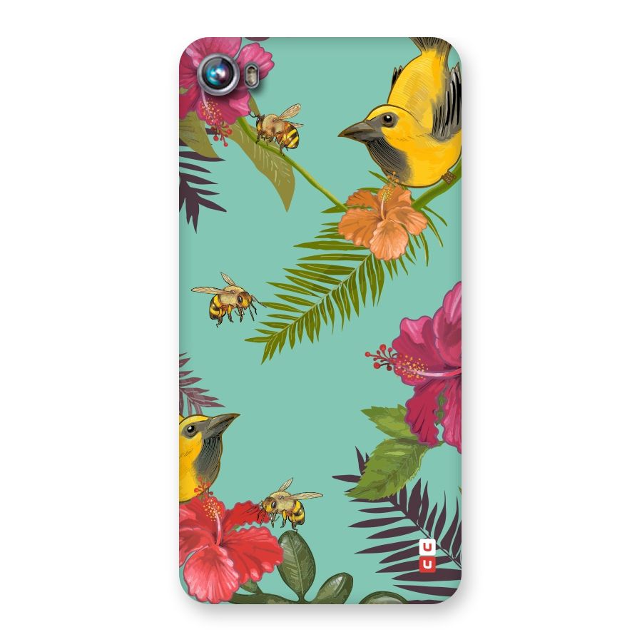 Flower Bird and Bee Back Case for Micromax Canvas Fire 4 A107
