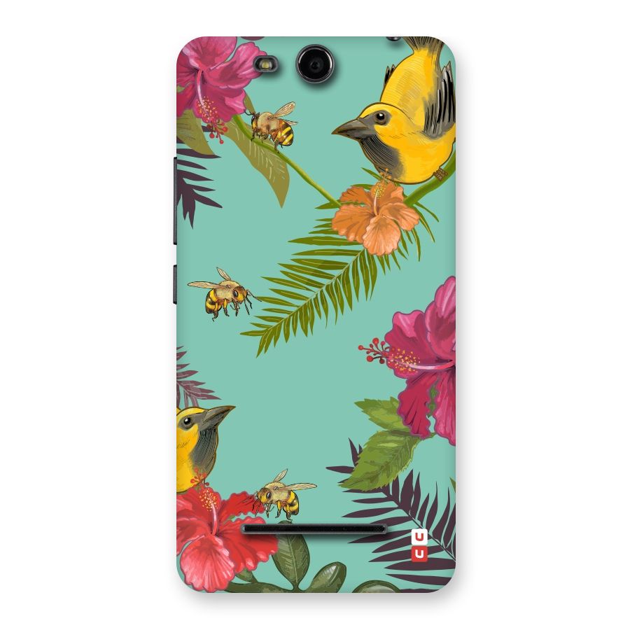 Flower Bird and Bee Back Case for Micromax Canvas Juice 3 Q392