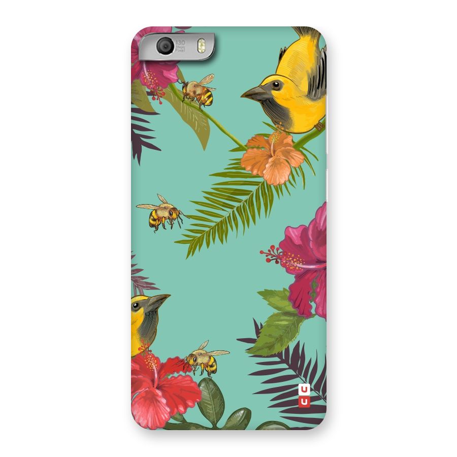 Flower Bird and Bee Back Case for Micromax Canvas Knight 2