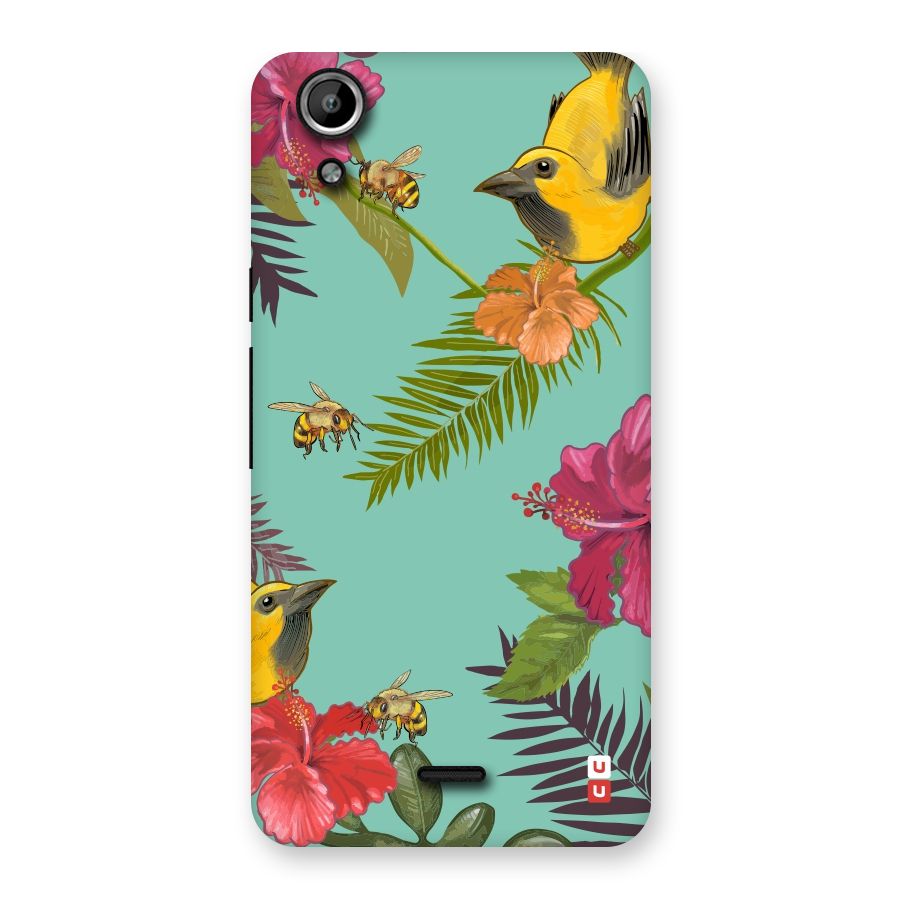 Flower Bird and Bee Back Case for Micromax Canvas Selfie Lens Q345