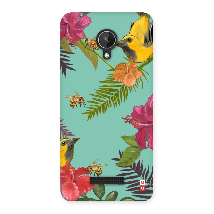 Flower Bird and Bee Back Case for Micromax Canvas Spark Q380
