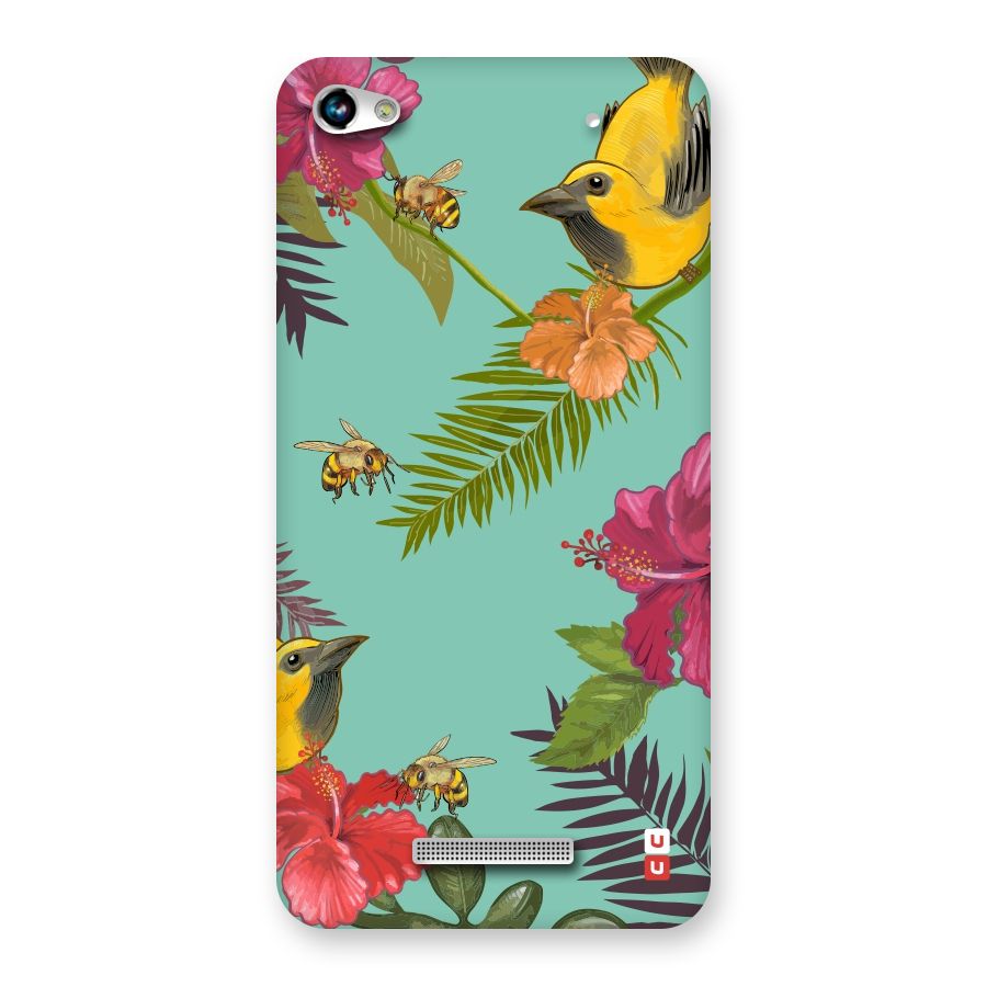 Flower Bird and Bee Back Case for Micromax Hue 2