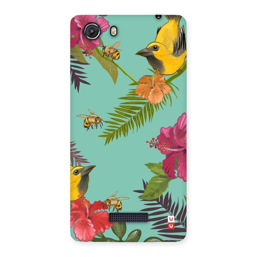 Flower Bird and Bee Back Case for Micromax Unite 3