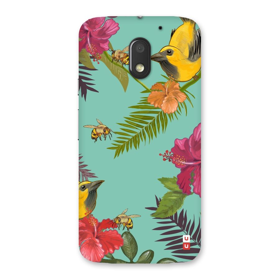 Flower Bird and Bee Back Case for Moto E3 Power