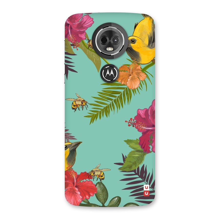Flower Bird and Bee Back Case for Moto E5 Plus