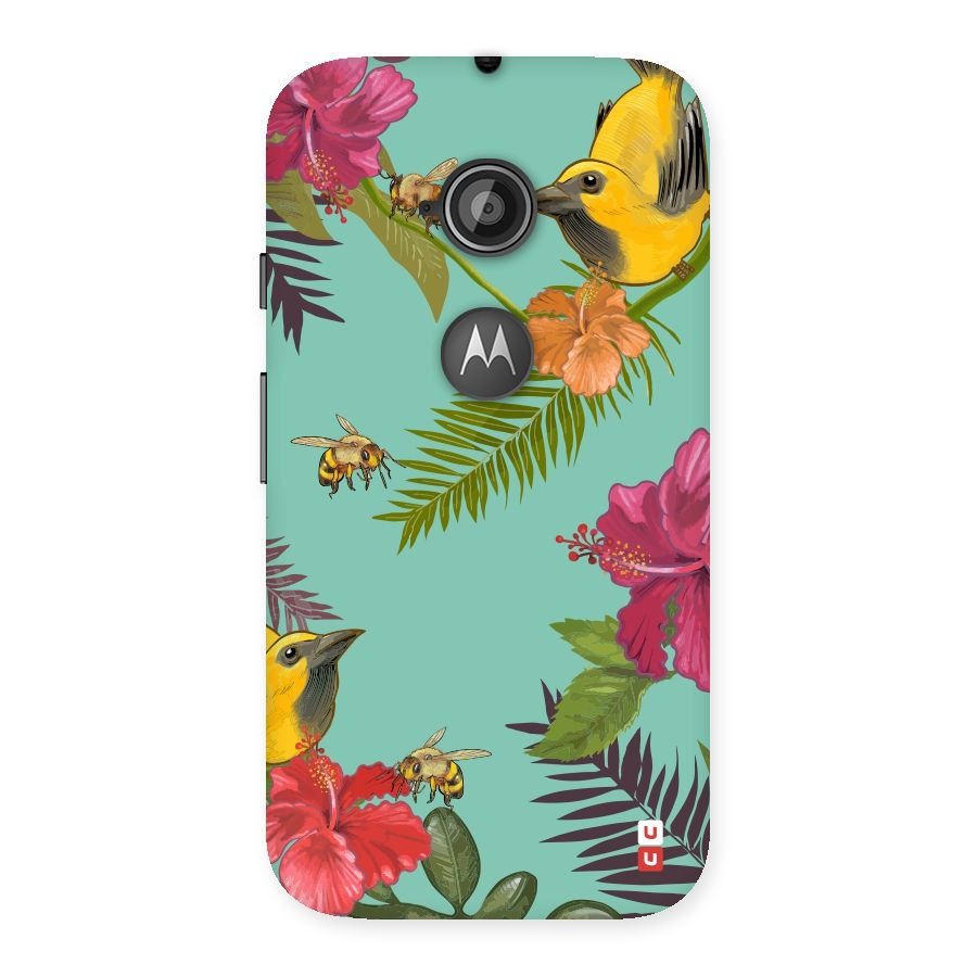 Flower Bird and Bee Back Case for Moto E 2nd Gen