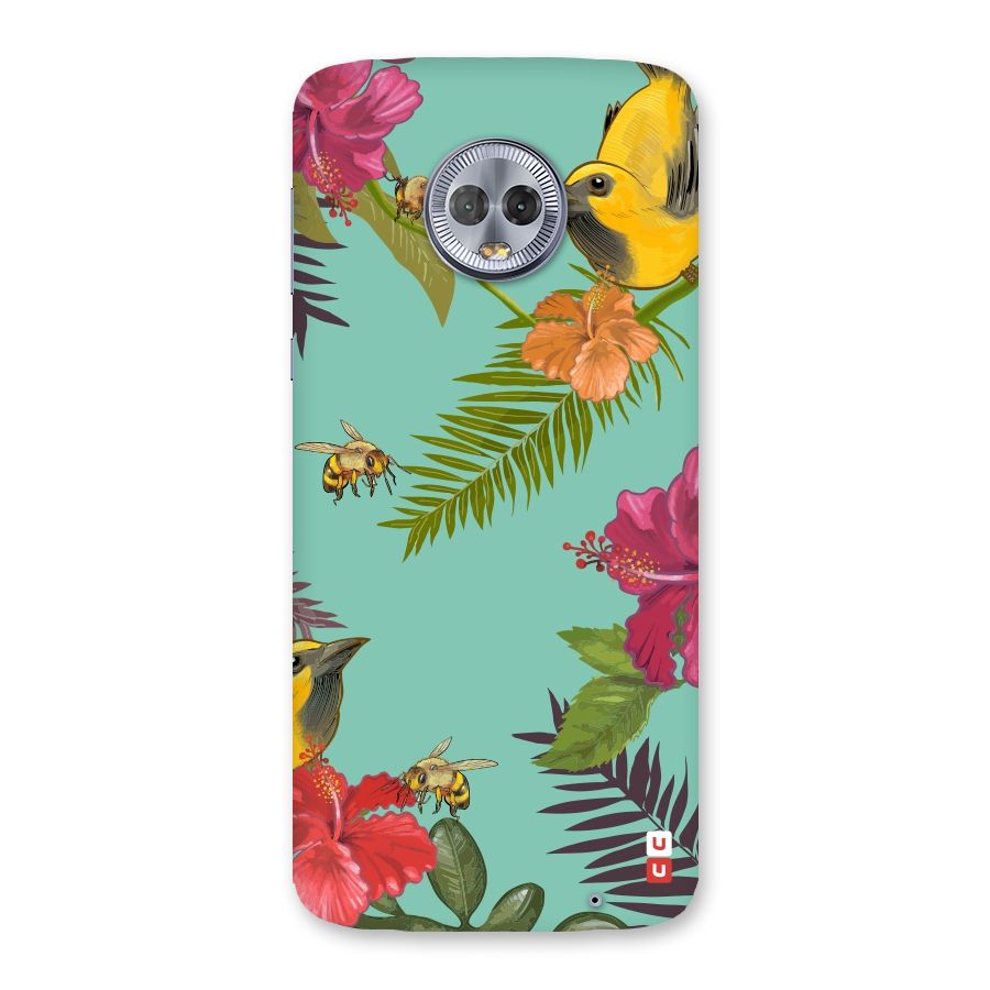 Flower Bird and Bee Back Case for Moto G6 Plus