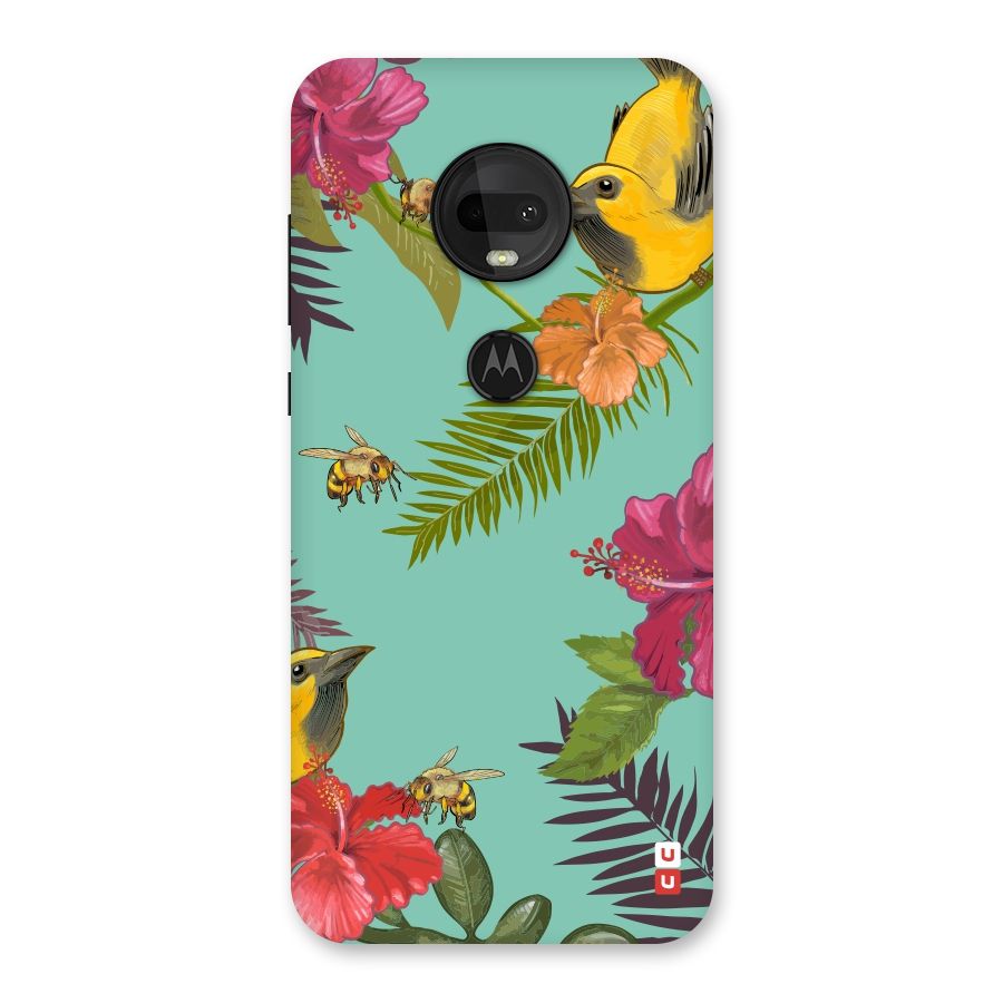 Flower Bird and Bee Back Case for Moto G7