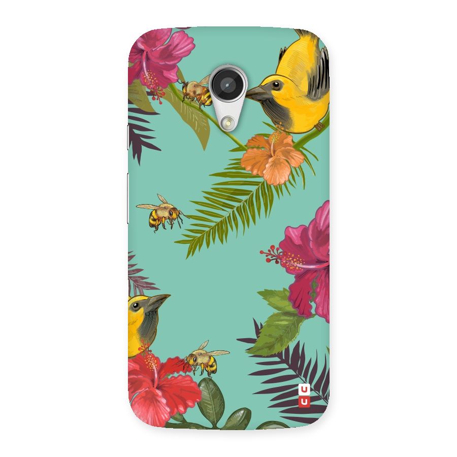 Flower Bird and Bee Back Case for Moto G 2nd Gen