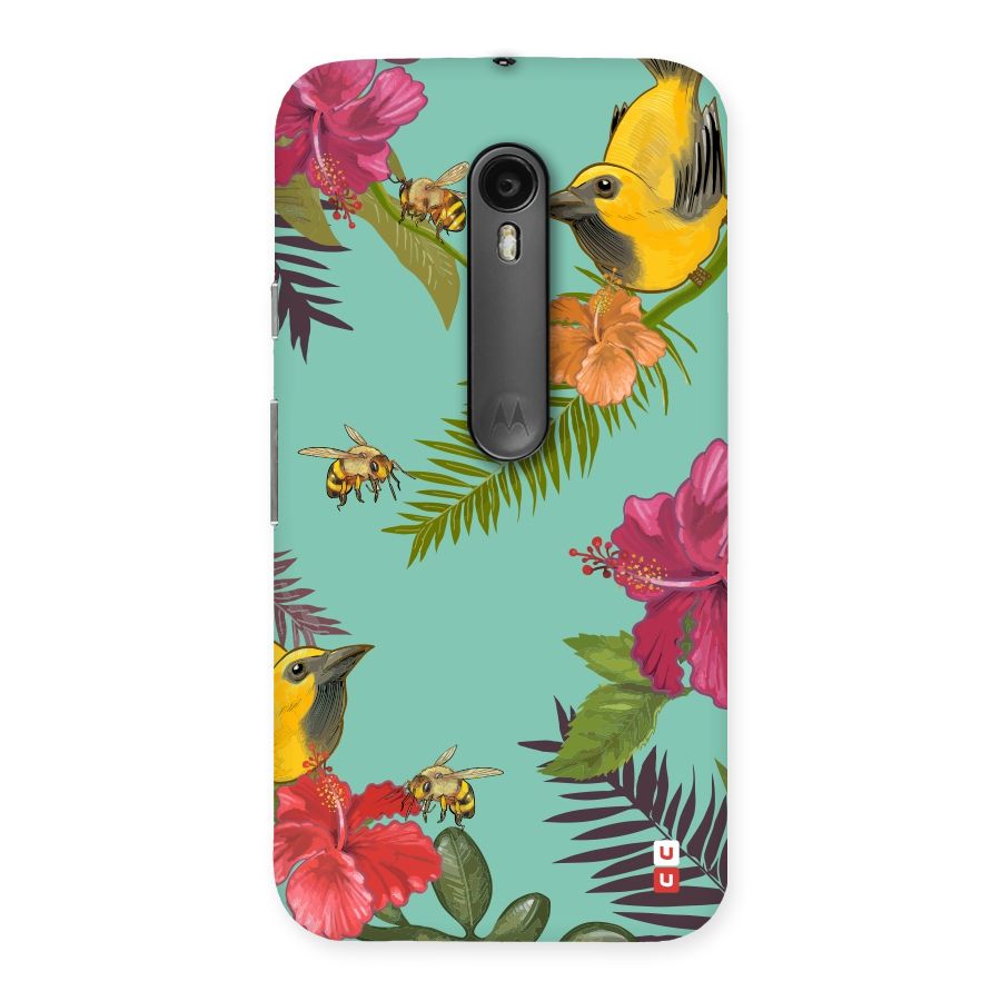 Flower Bird and Bee Back Case for Moto G Turbo