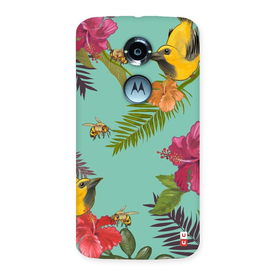 Flower Bird and Bee Back Case for Moto X 2nd Gen