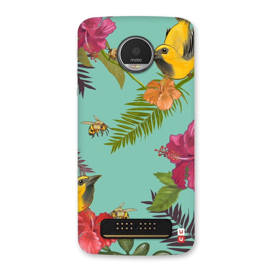 Flower Bird and Bee Back Case for Moto Z Play