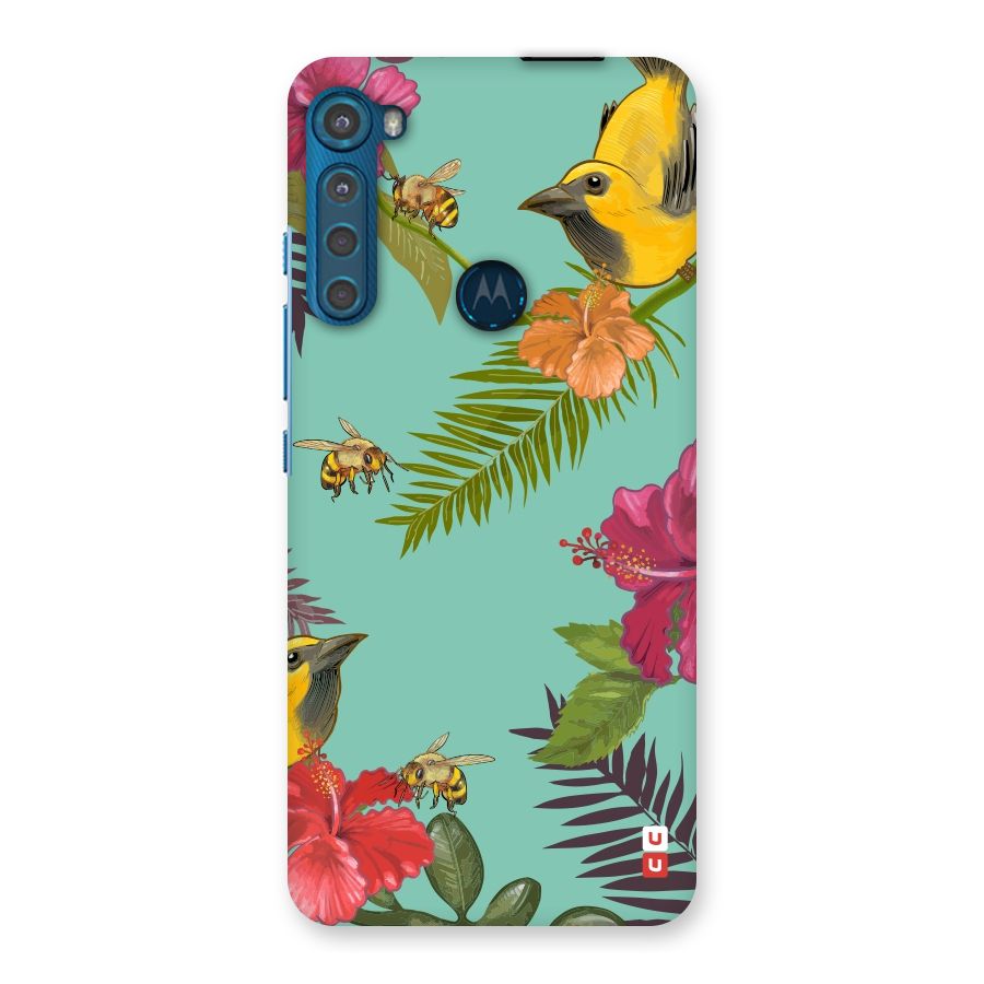 Flower Bird and Bee Back Case for Motorola One Fusion Plus