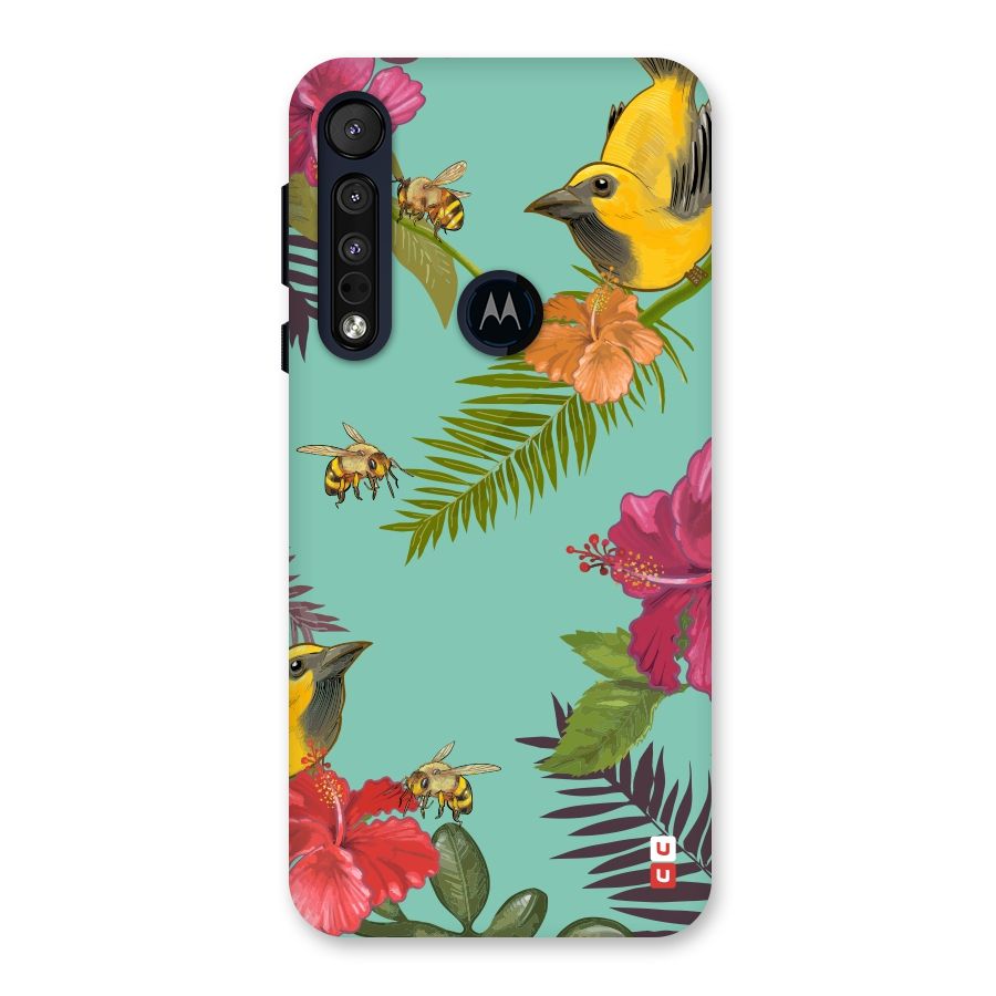 Flower Bird and Bee Back Case for Motorola One Macro