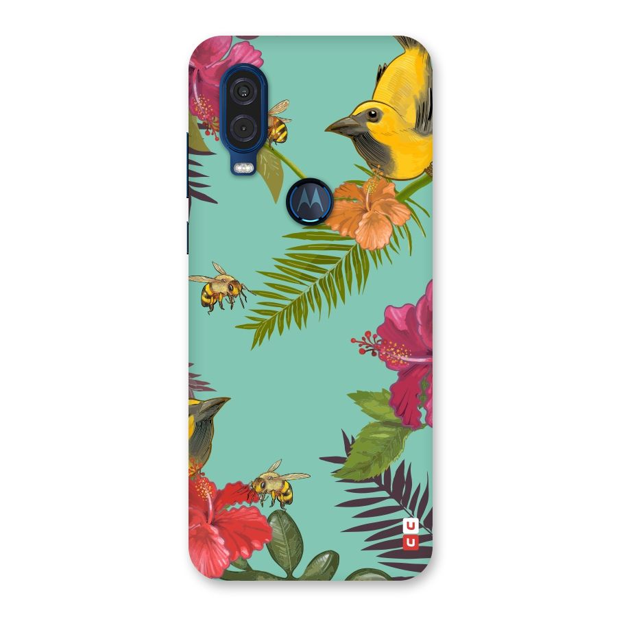 Flower Bird and Bee Back Case for Motorola One Vision