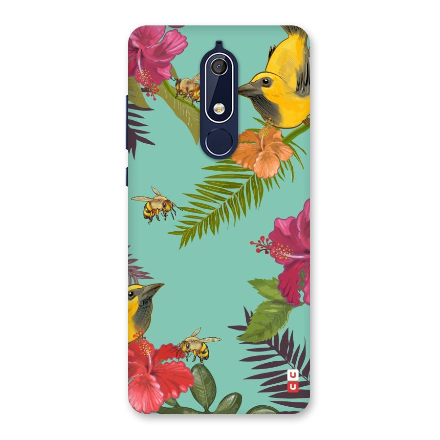 Flower Bird and Bee Back Case for Nokia 5.1