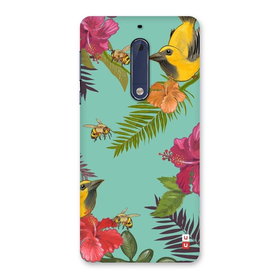 Flower Bird and Bee Back Case for Nokia 5