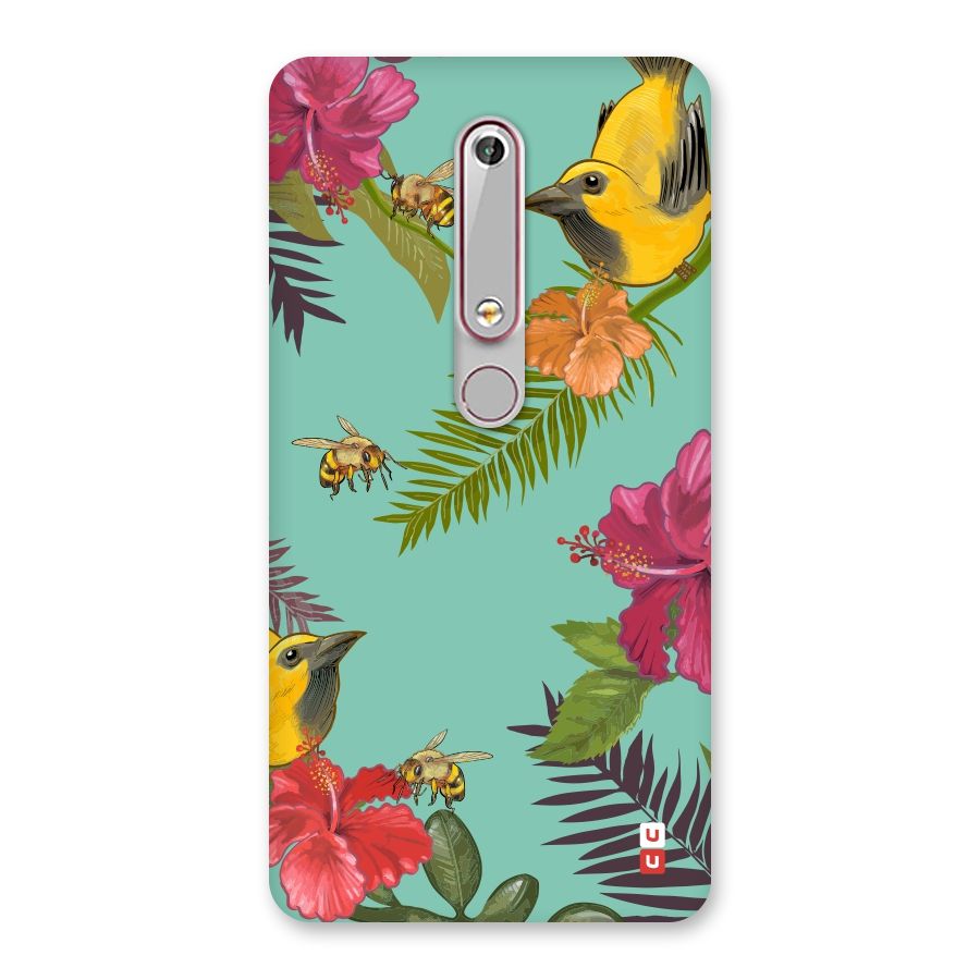 Flower Bird and Bee Back Case for Nokia 6.1