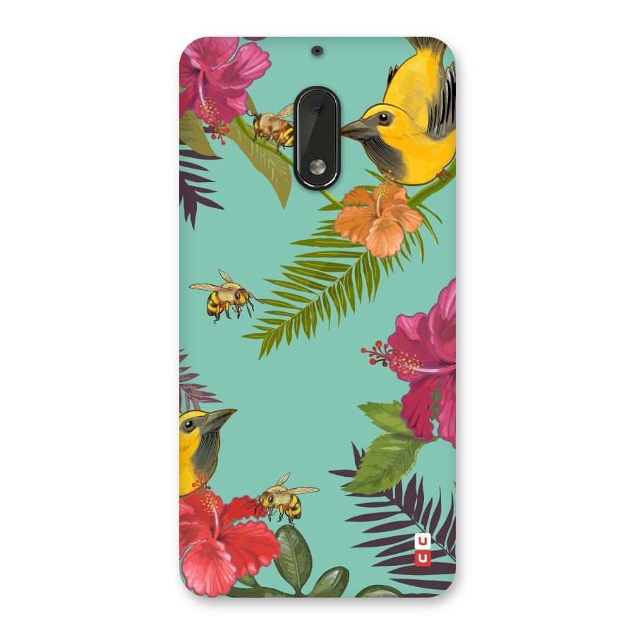 Flower Bird and Bee Back Case for Nokia 6