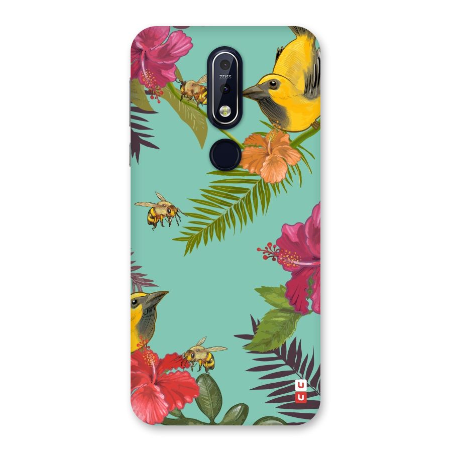 Flower Bird and Bee Back Case for Nokia 7.1