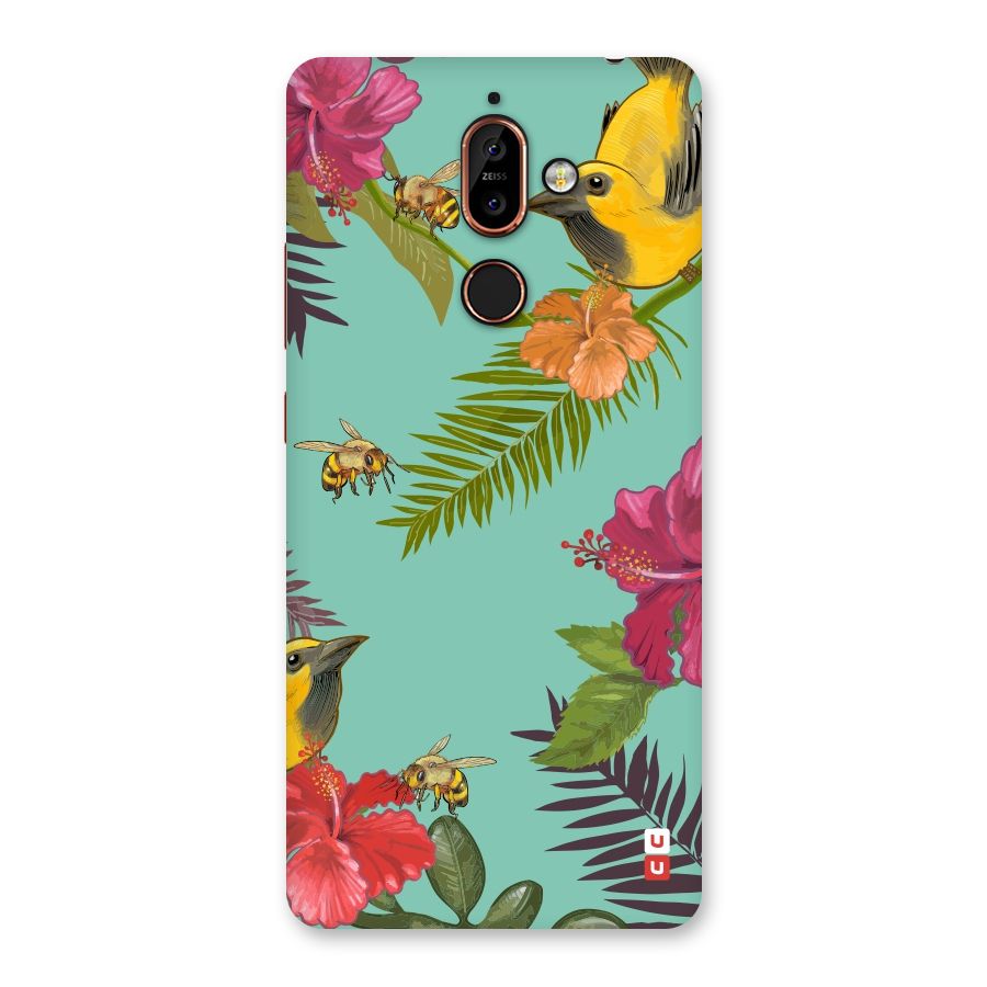 Flower Bird and Bee Back Case for Nokia 7 Plus