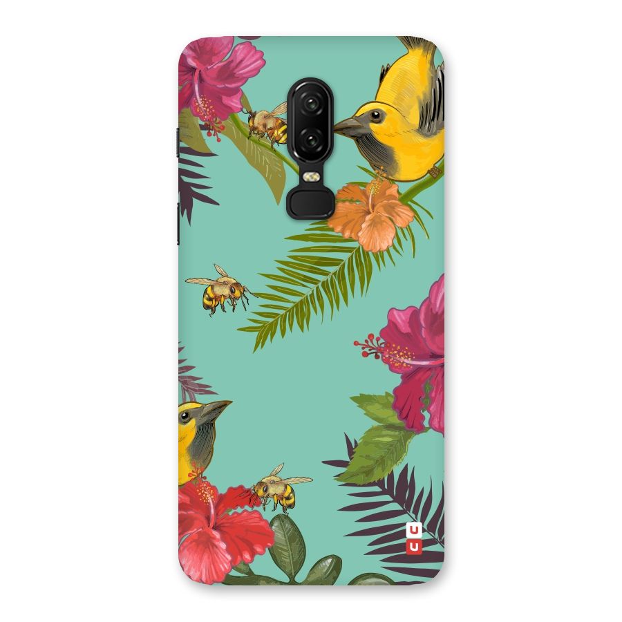 Flower Bird and Bee Back Case for OnePlus 6