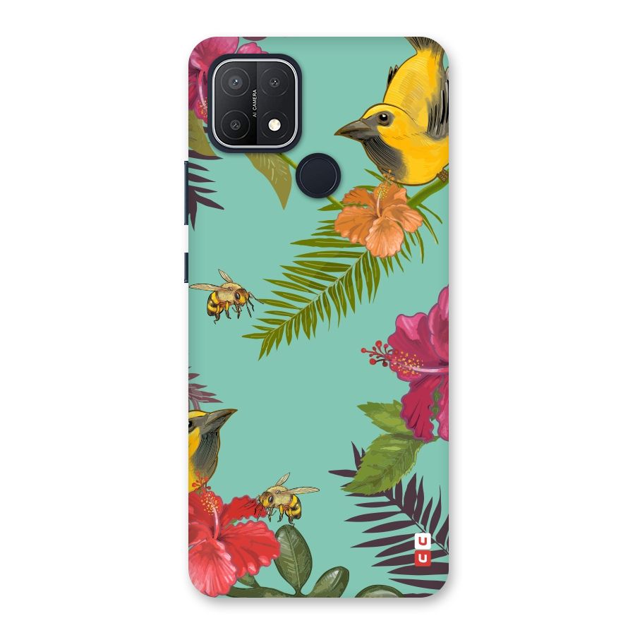 Flower Bird and Bee Back Case for Oppo A15s