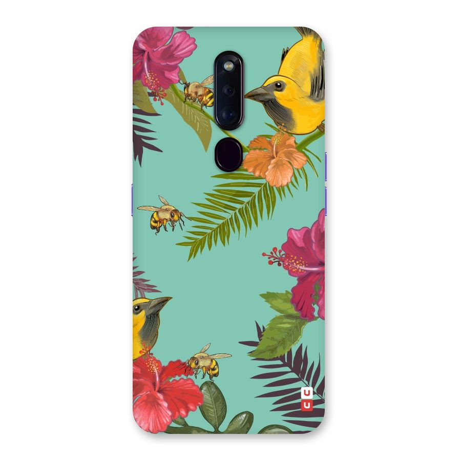 Flower Bird and Bee Back Case for Oppo F11 Pro