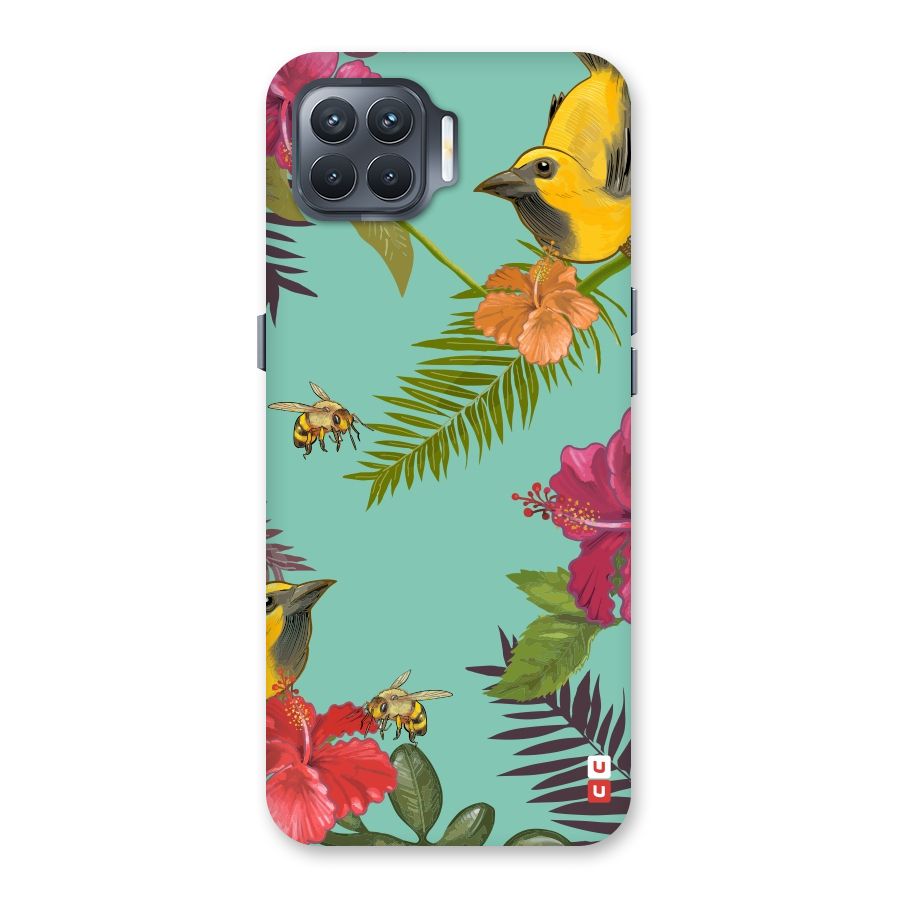 Flower Bird and Bee Back Case for Oppo F17 Pro