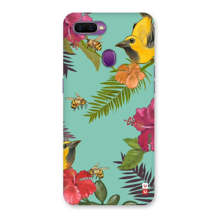 Flower Bird and Bee Back Case for Oppo F9