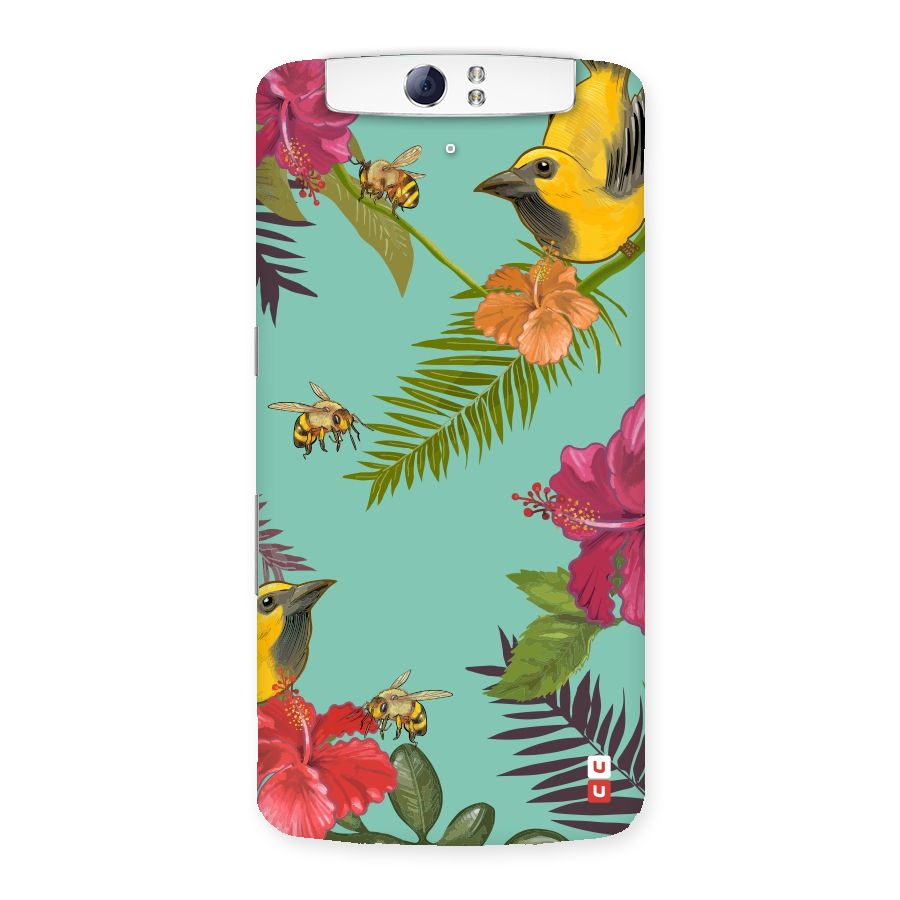 Flower Bird and Bee Back Case for Oppo N1