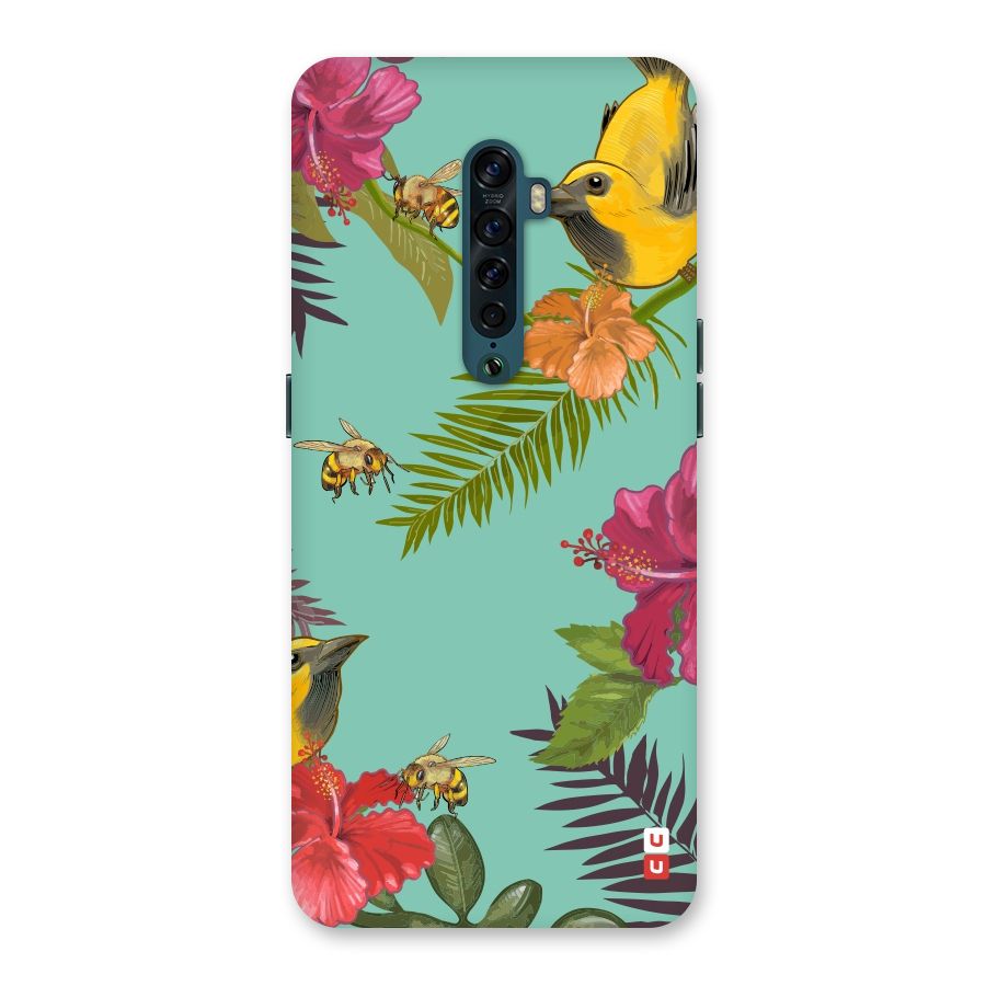 Flower Bird and Bee Back Case for Oppo Reno2