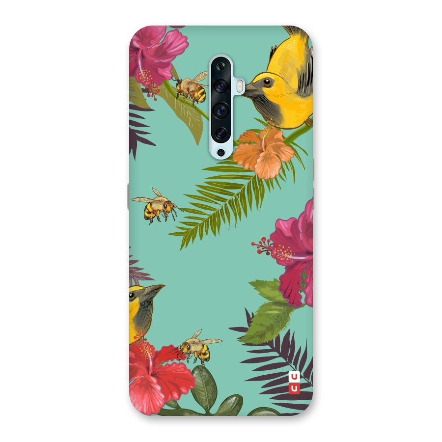 Flower Bird and Bee Back Case for Oppo Reno2 Z