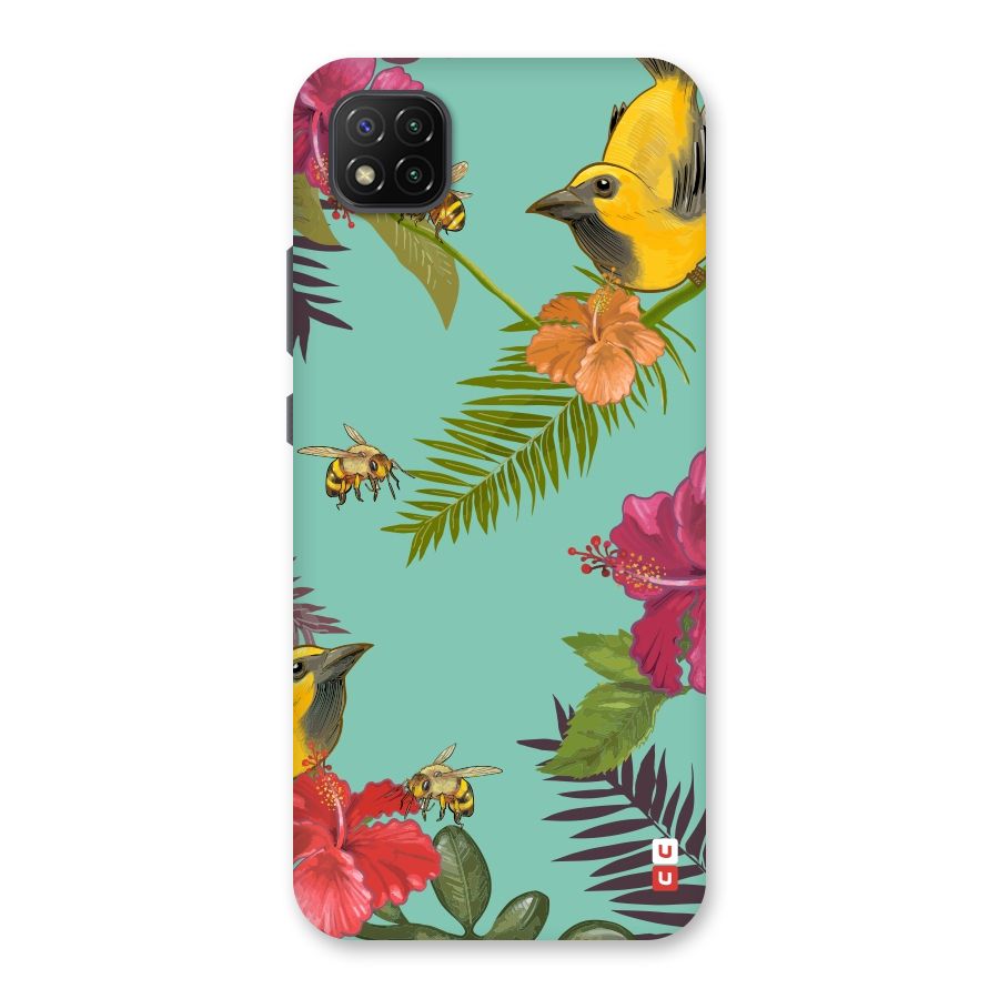 Flower Bird and Bee Back Case for Poco C3