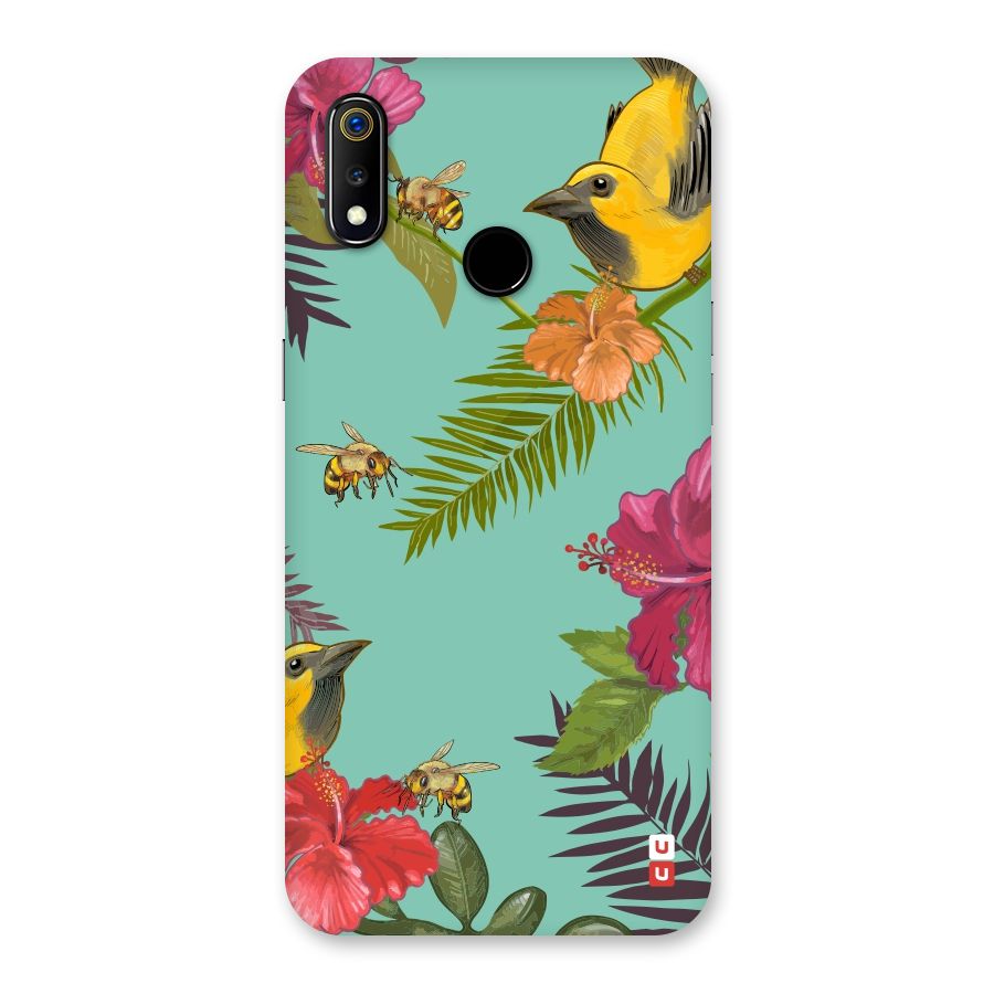 Flower Bird and Bee Back Case for Realme 3