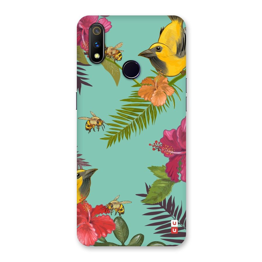 Flower Bird and Bee Back Case for Realme 3 Pro