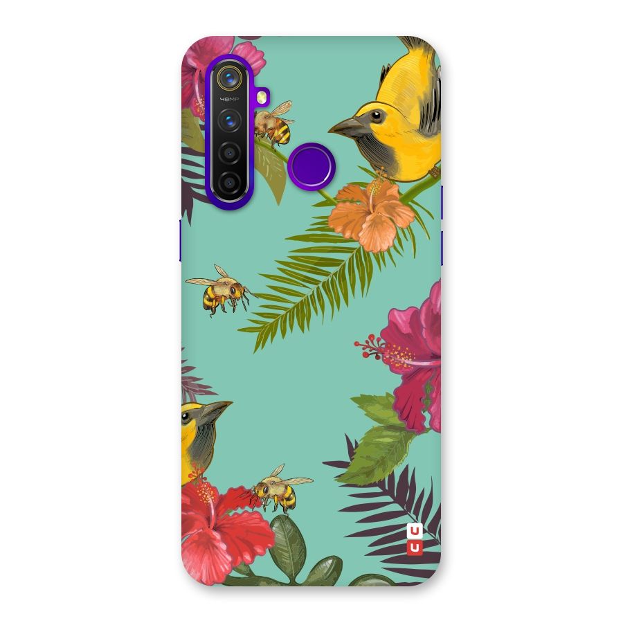 Flower Bird and Bee Back Case for Realme 5 Pro