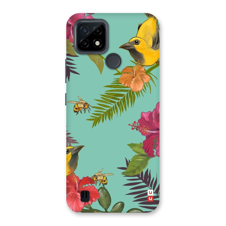 Flower Bird and Bee Back Case for Realme C21