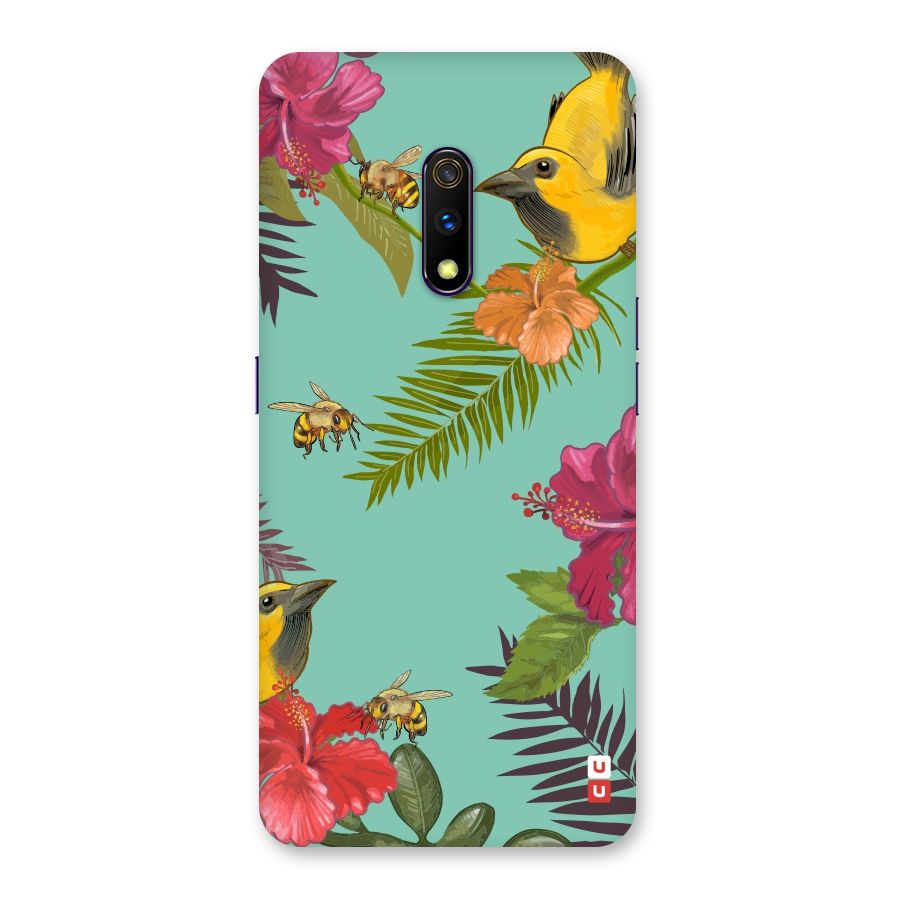 Flower Bird and Bee Back Case for Realme X