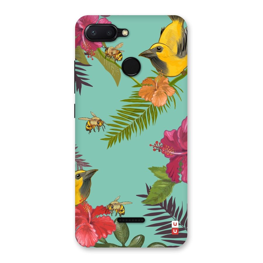 Flower Bird and Bee Back Case for Redmi 6