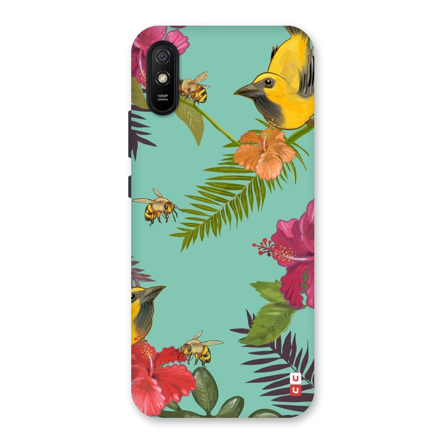 Flower Bird and Bee Back Case for Redmi 9i